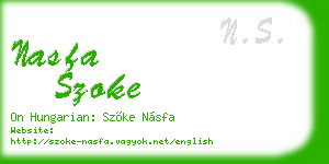 nasfa szoke business card