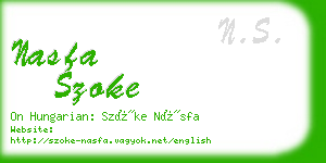 nasfa szoke business card